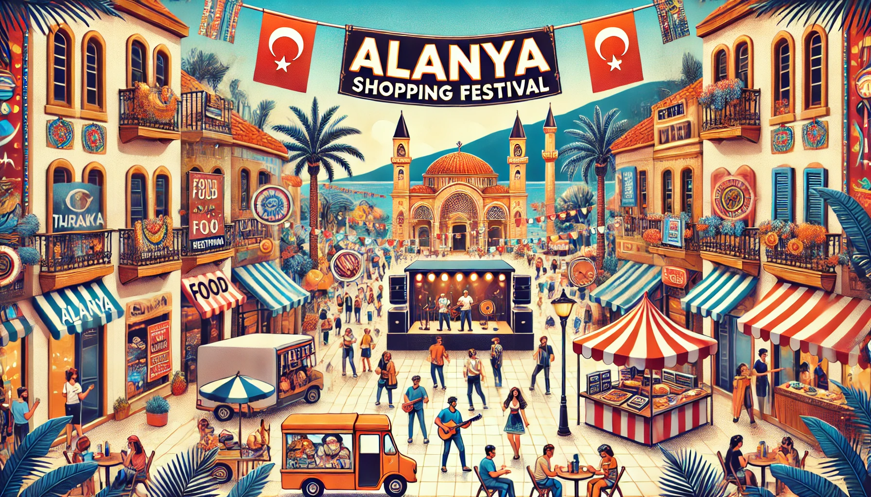 "Alanya’da alışveriş ve eğlencenin bir araya geldiği festivalde mağaza kampanyaları ve canlı etkinlikler."