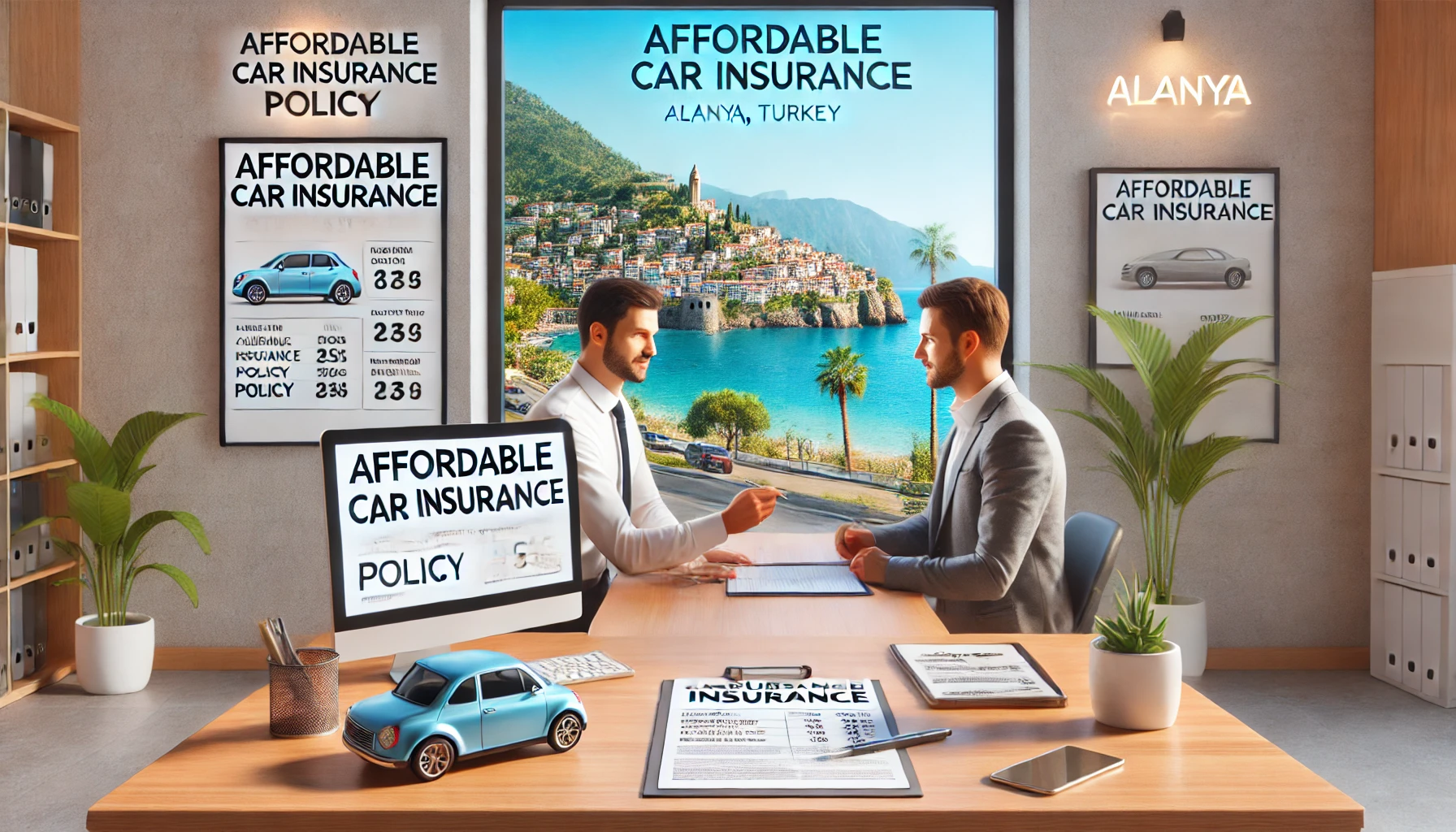"Alanya’da araç sahipleri için uygun fiyatlı sigorta poliçelerini gösteren bir grafik.
