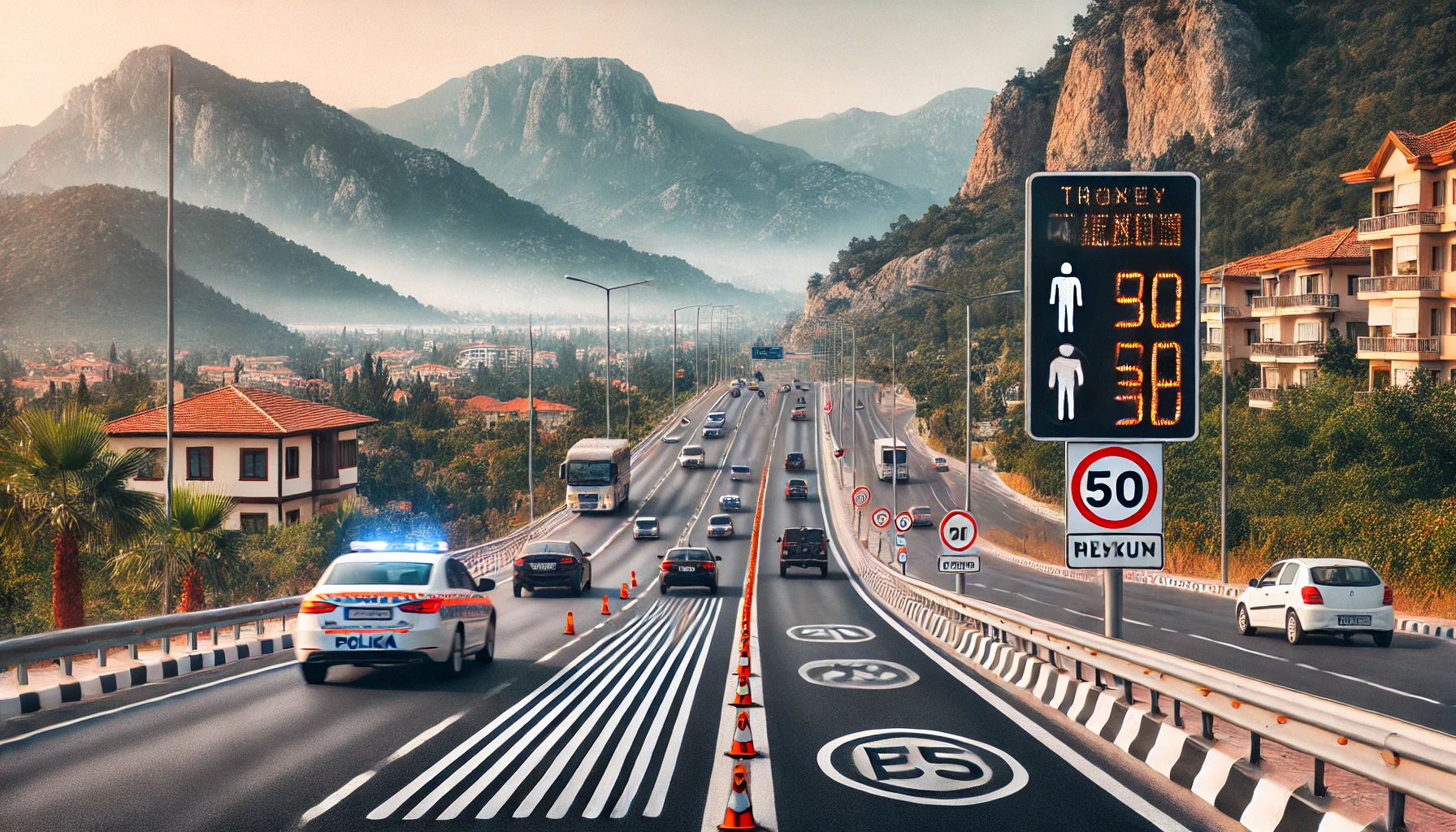 Alanya’da trafik kazalarını azaltmak için uygulanan güvenlik önlemleri ve yol düzenlemeleri."