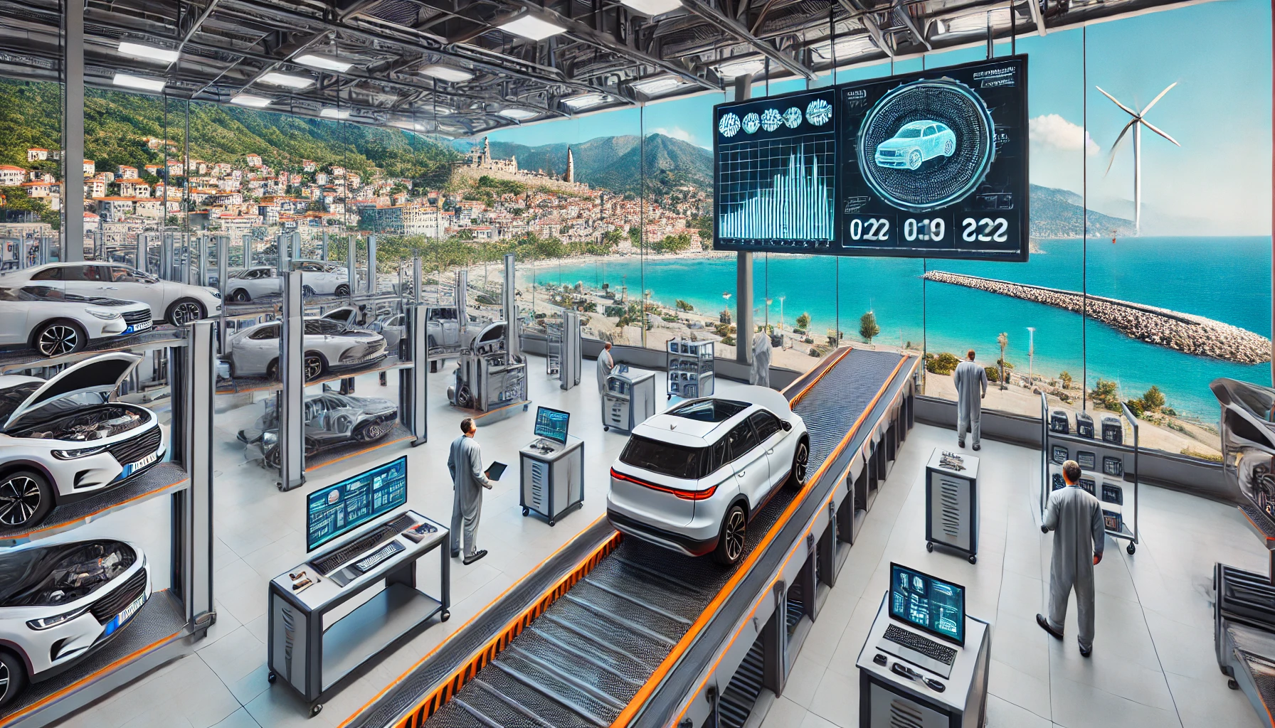 Alanya’da araç muayenesi için kullanılan yeni teknolojik cihazlar."