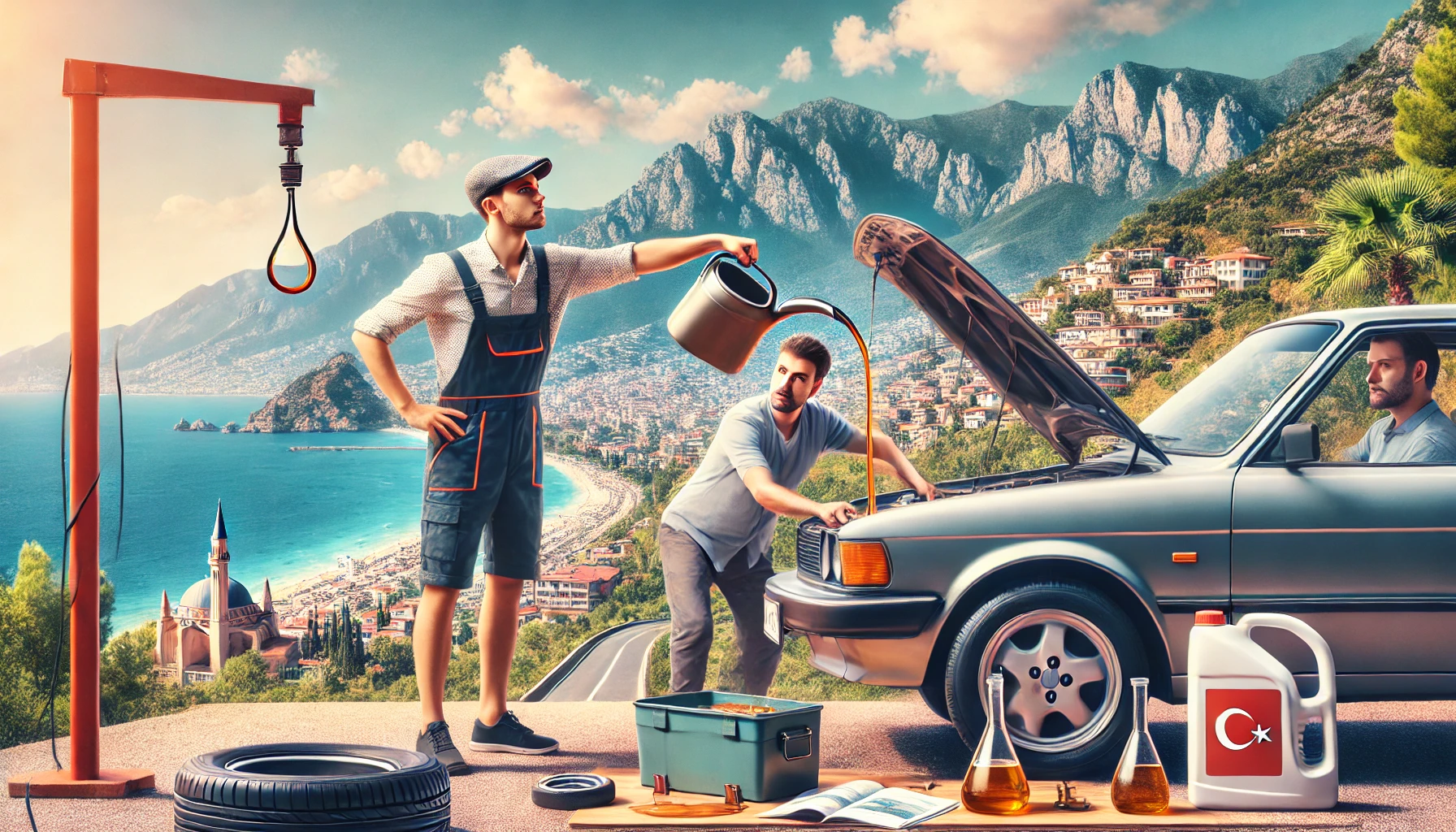 Alanya’da araç bakımında yapılan yaygın hataları gösteren bir infografik."