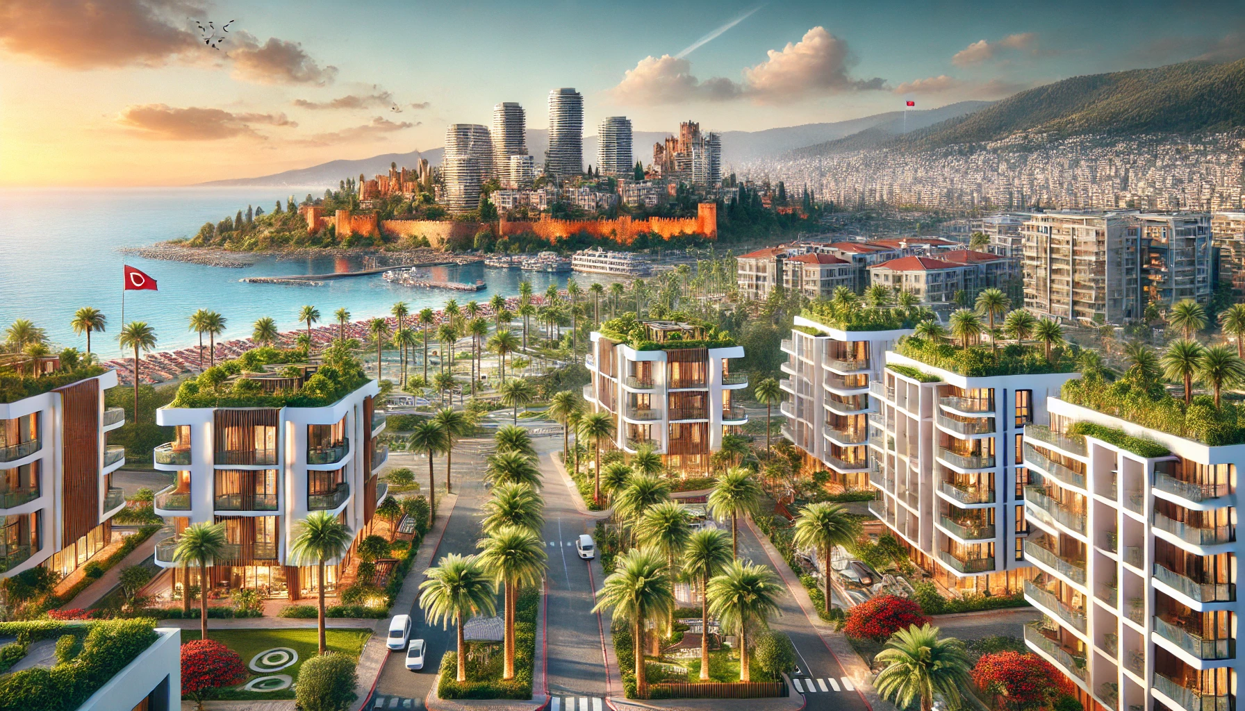 "Alanya’da yeni konut projeleri modern mimarisi ve Akdeniz manzarasıyla dikkat çekiyor."