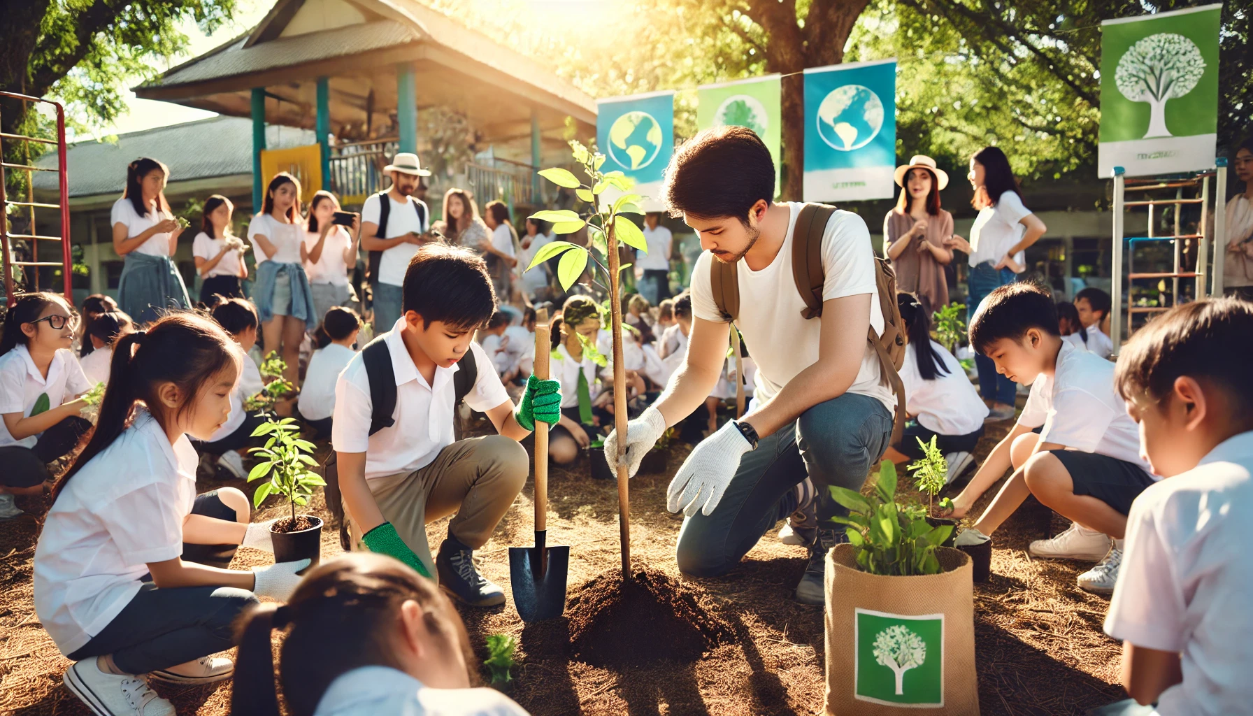 "Okullarda çevre bilinci eğitimi kazandırmak için düzenlenen bir doğa etkinliği."