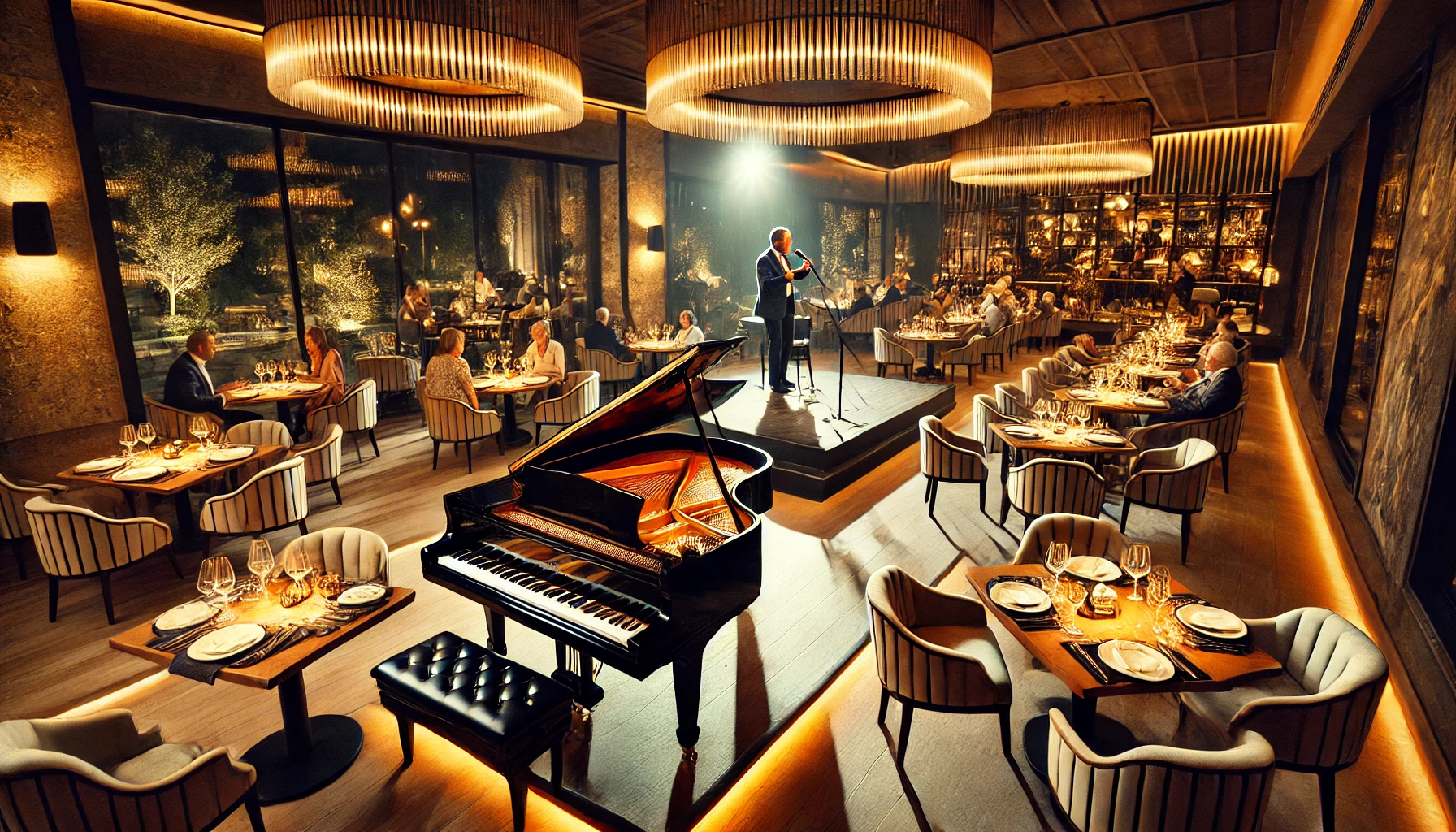 Alanya’da canlı müzik eşliğinde keyifli bir akşam yemeği sunan restoran."