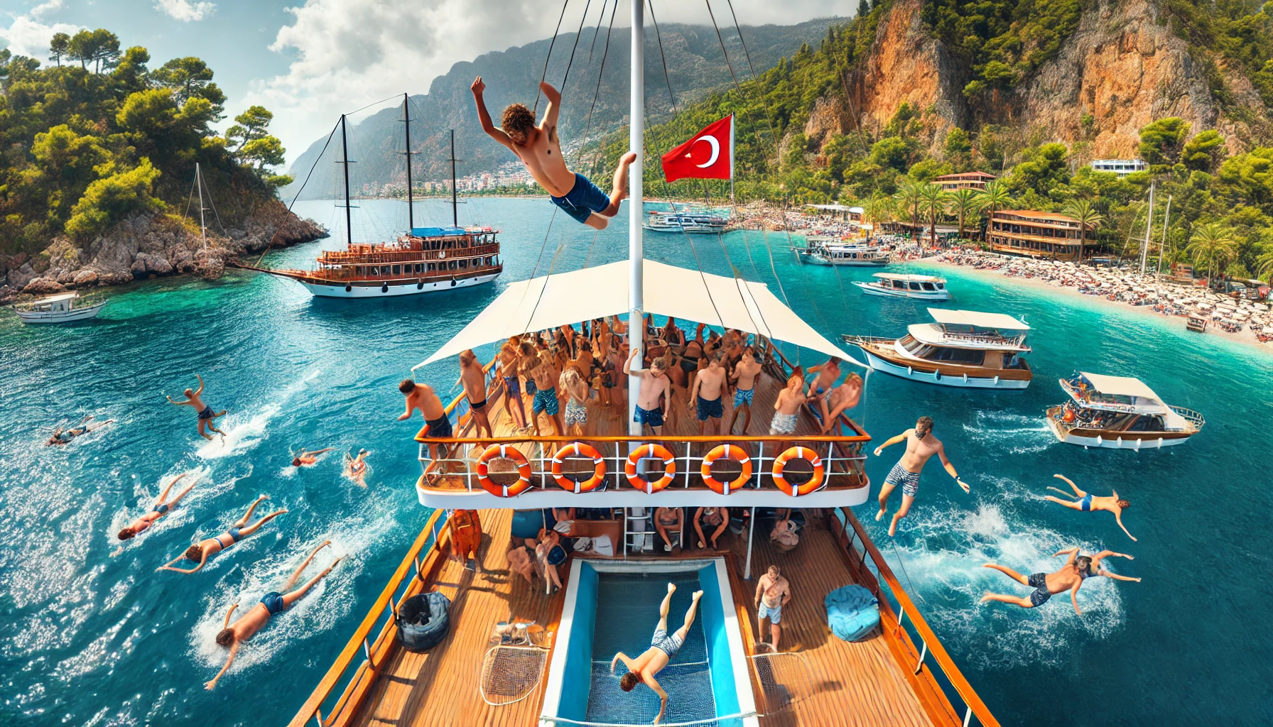 "Alanya’da günübirlik tekne turlarıyla Akdeniz’in berrak sularında keyifli bir gün geçirin."