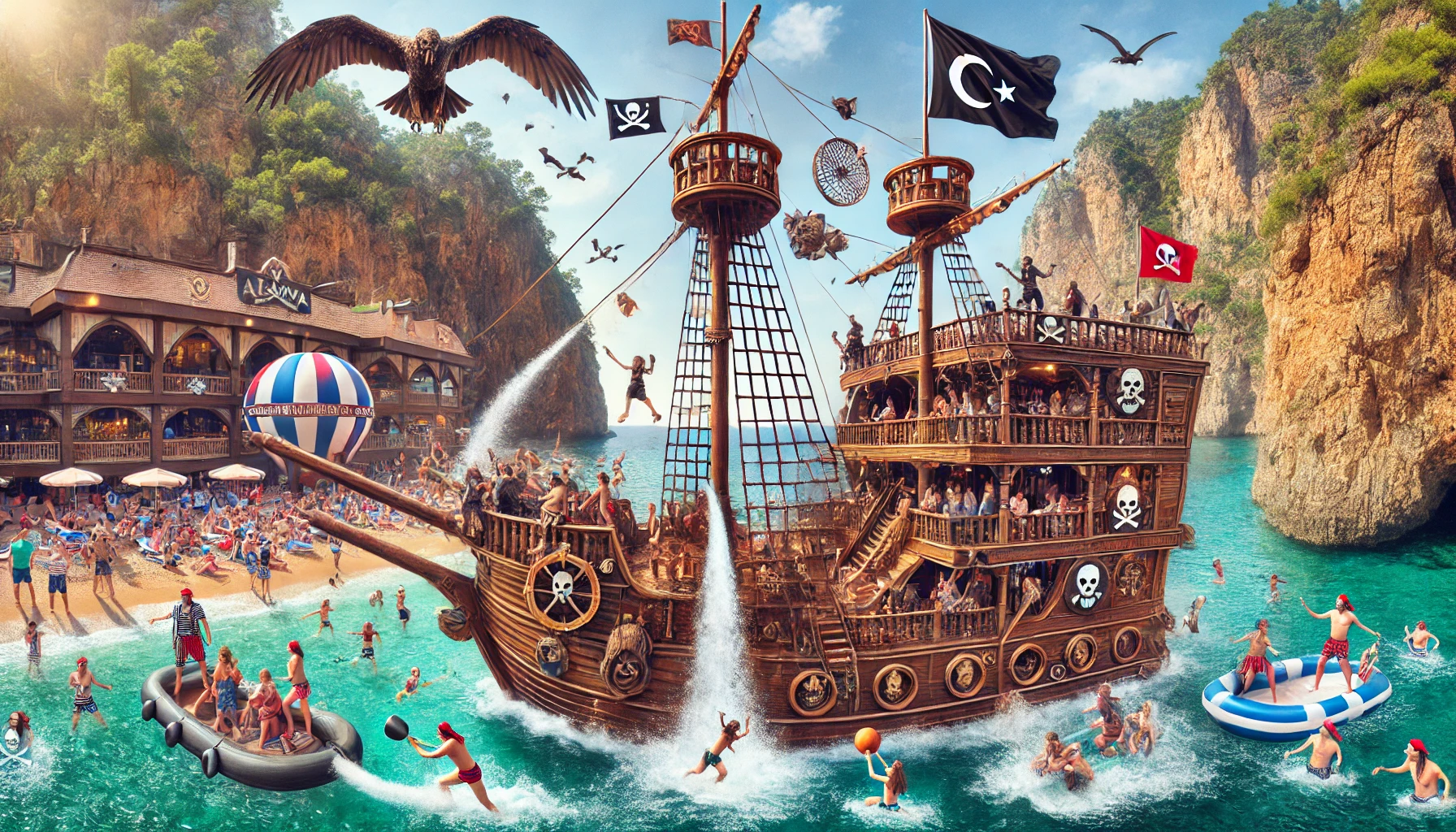 "Korsan gemisi turlarında deniz savaşı şovları, köpük partileri ve unutulmaz eğlenceler Alanya’da sizi bekliyor!"