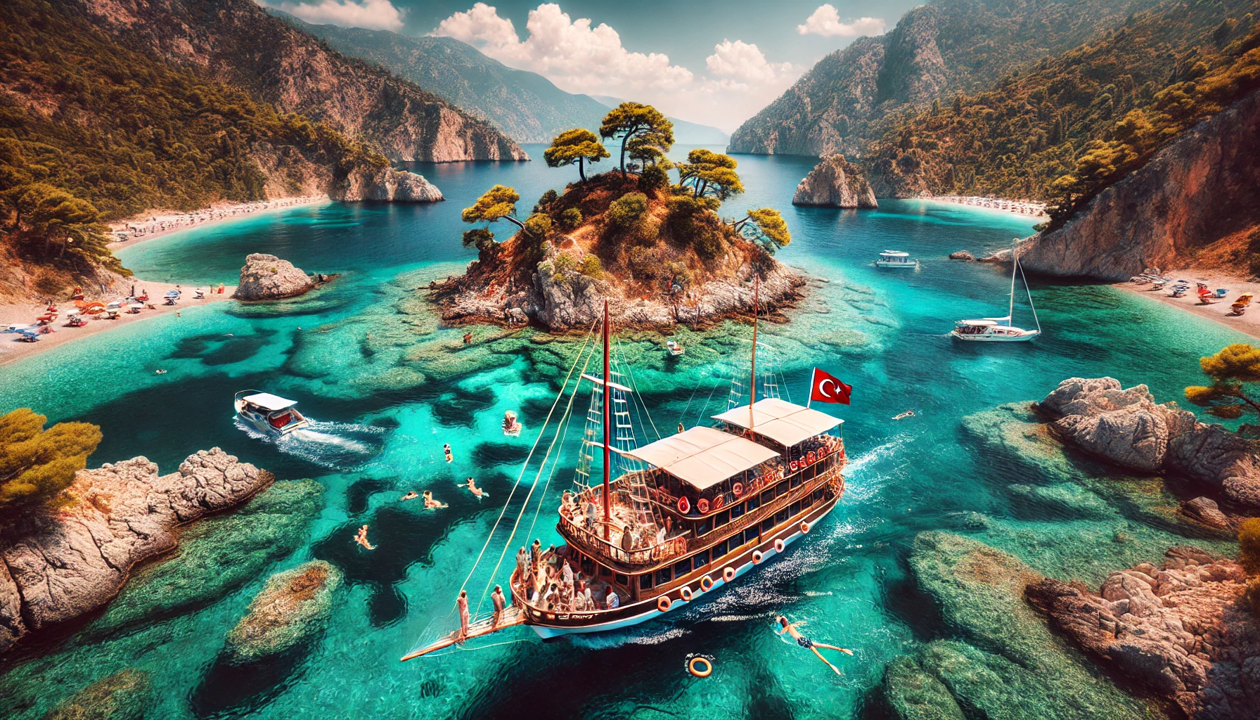 Alanya’dan hareket eden tekne turlarıyla keşfedilecek en güzel adalar ve koylar."