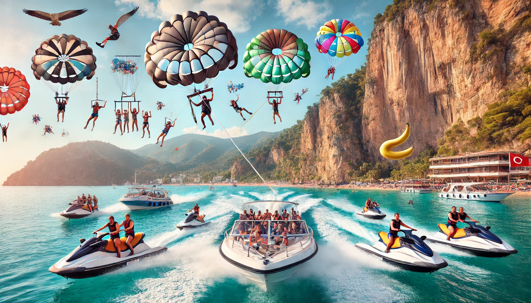 Alanya’da Tekneyle Su Sporları Deneyimi: Parasailing, Banana Boat ve Daha Fazlası"