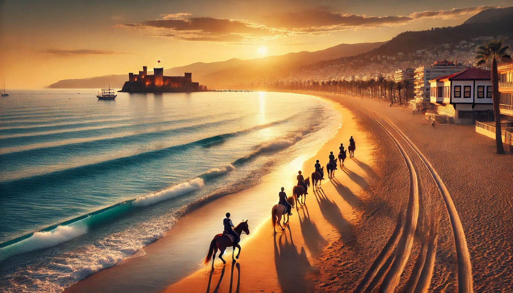 "Alanya’da sahil boyunca at binme turu ile deniz manzarası eşliğinde unutulmaz bir deneyim yaşayın."