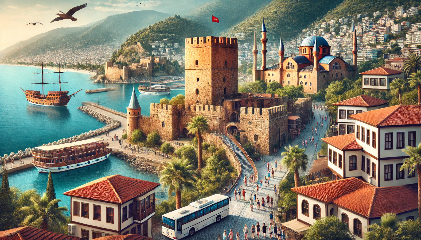 Alanya’nın zengin tarihini, Osmanlı ve Selçuklu mirasını keşfetmek için keyifli bir şehir turuna çıkın."