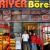 Alanya’da hizmet veren Tarihi Sarıyer Börek şubesinin dış cephesi ve vitrin görüntüsü