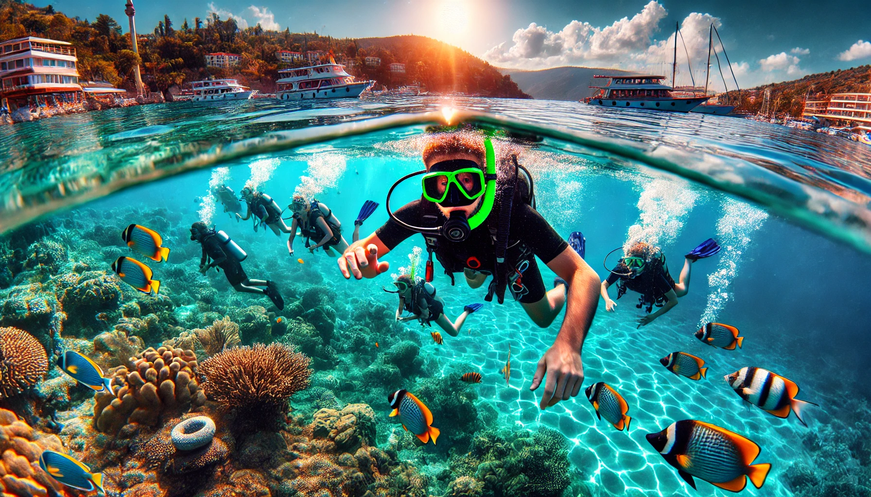 "Alanya’nın kristal berraklığındaki sularında şnorkelle yüzme ve dalış eğitimiyle su altı dünyasını keşfedin