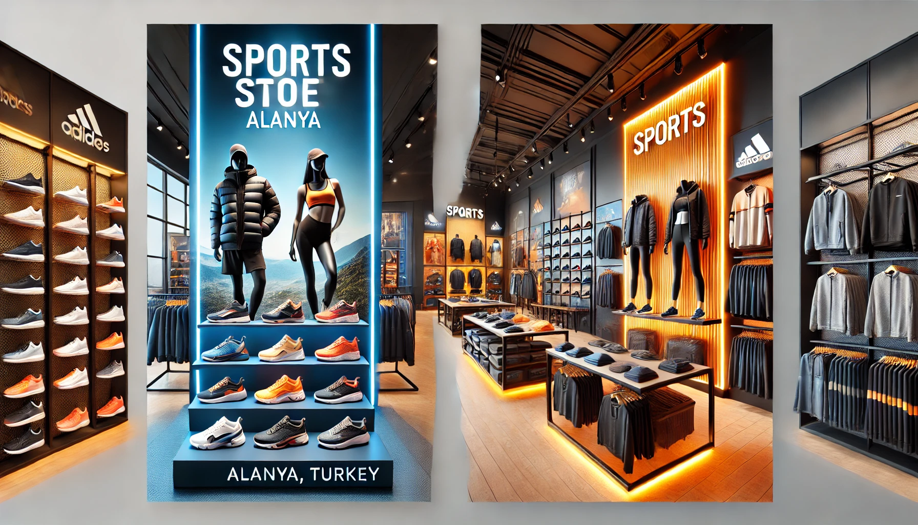 "Alanya’da spor ayakkabı ve giyim alışverişi için popüler bir mağaza."
