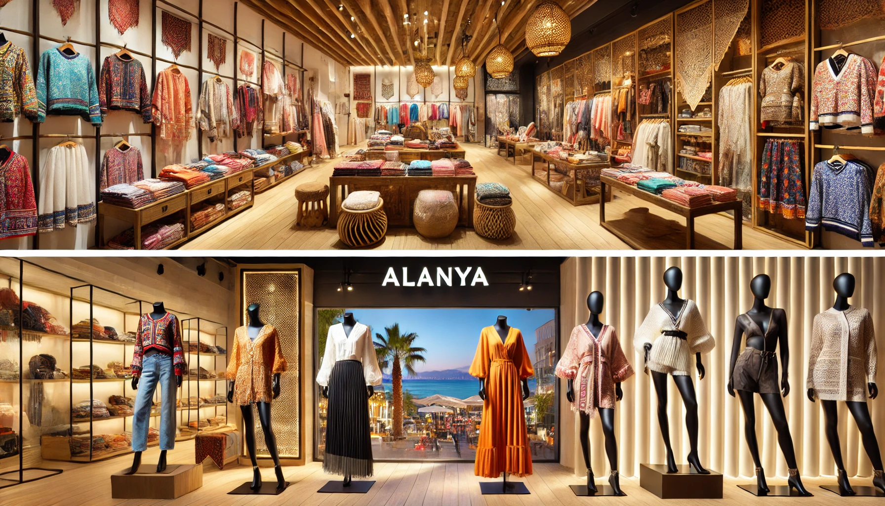 Alanya’daki yerel üretimden küresel trendlere uzanan giyim mağazaları.