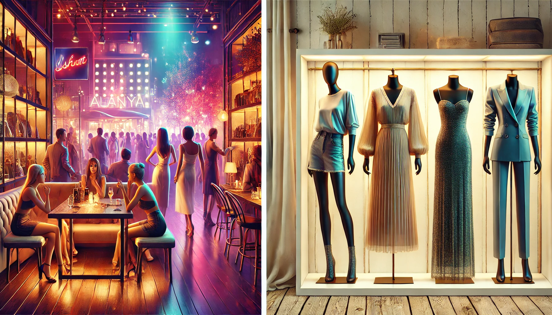 Alanya’nın gece hayatı modasında şıklık ve rahatlığı bir araya getiren stiller.