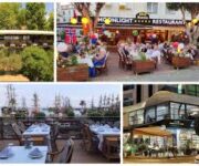 Jasmin Garden Restaurant Alanya’da palmiye ağaçlarıyla çevrili bahçede akşam yemeği keyfi