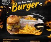 Corner Burger Alanya’da el yapımı burger, patates kızartması ve soğuk içecek servisi