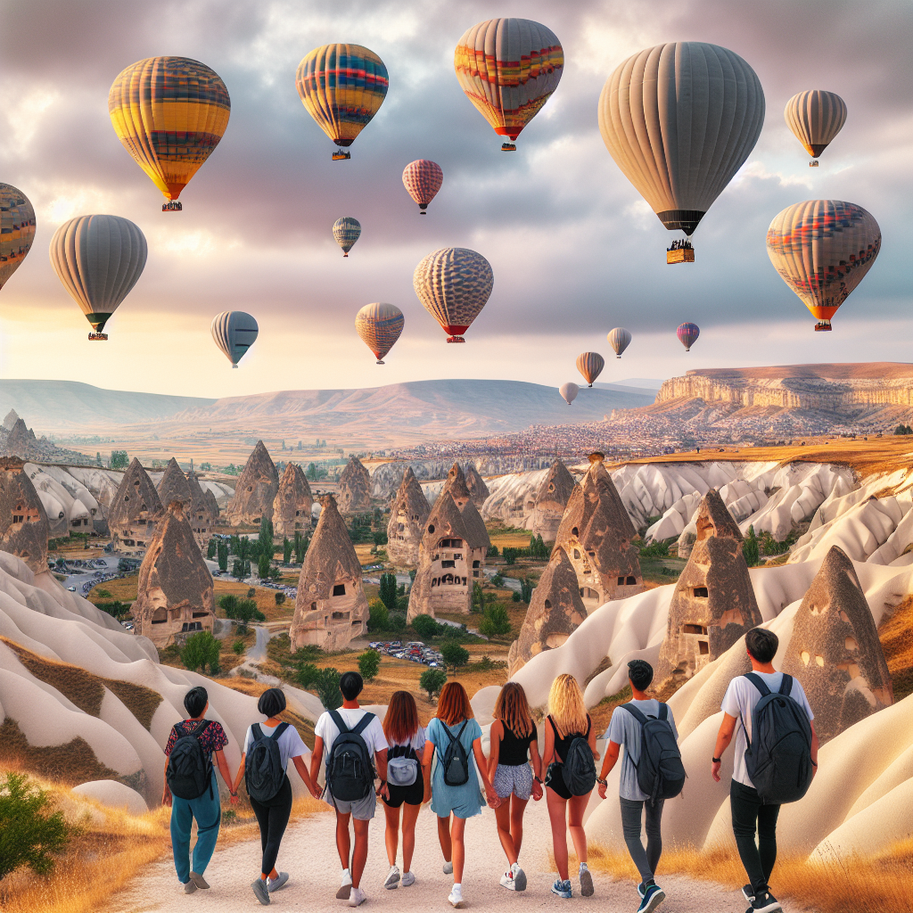 Alanya Kapadokya Tur ile balon uçuşu yapan turistler