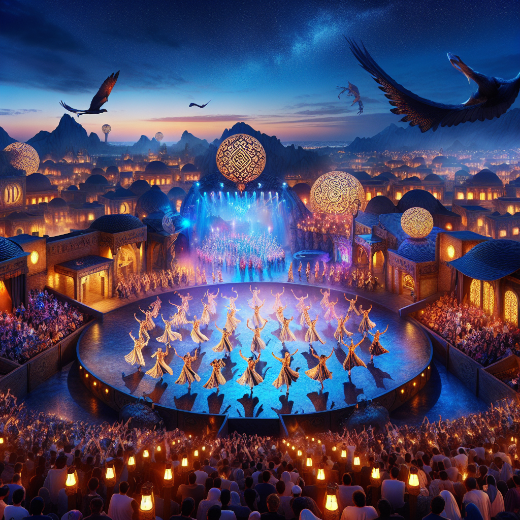 Alanya Land Of Legends gece şovu atmosferi