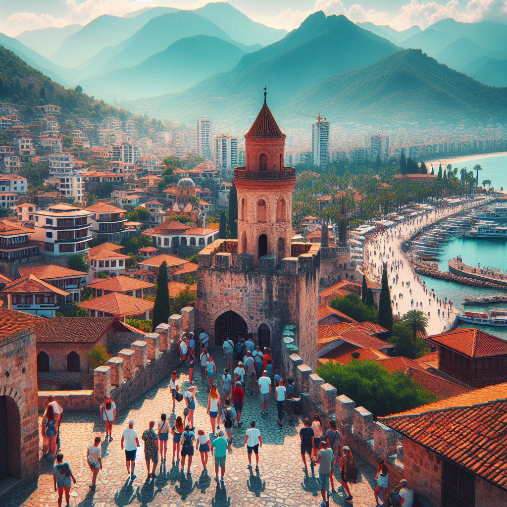Alanya Mini Şehir Tur: Tarihi yerleri keşfeden turistler
