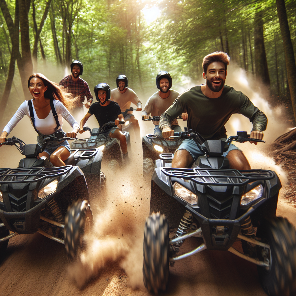 ATV Safari - Ormanda hızla ilerleyen arkadaş grubu