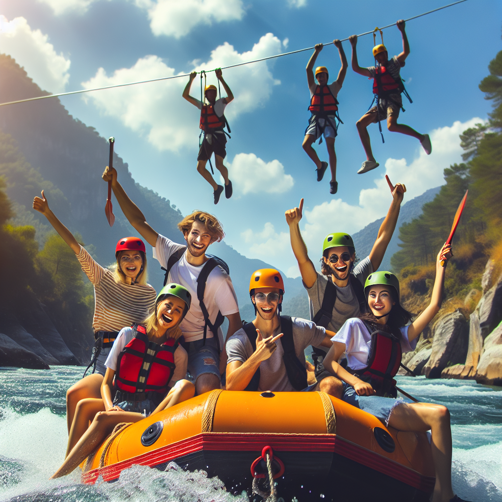Alanya Rafting Ziplin – Rafting yapan grup
