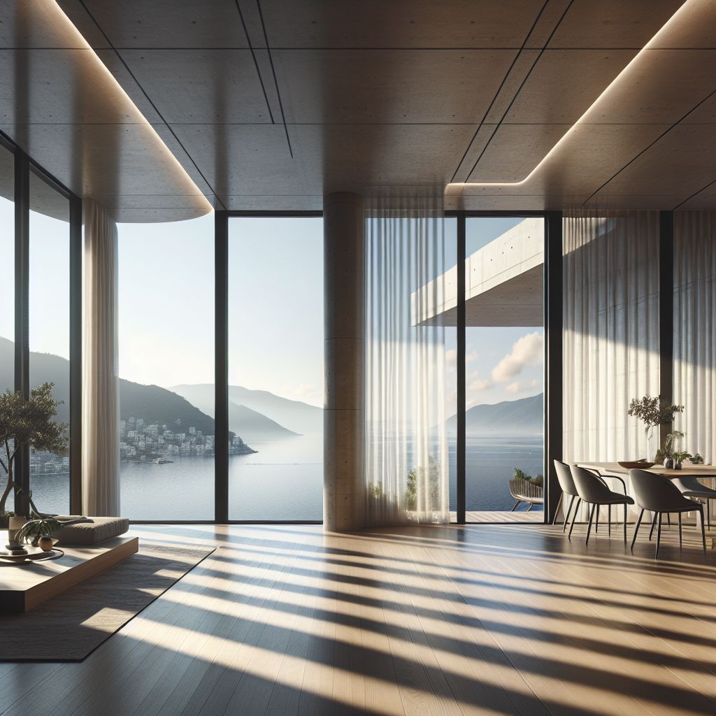 Contemporary Alanya apartment with panoramic sea view and modern design.