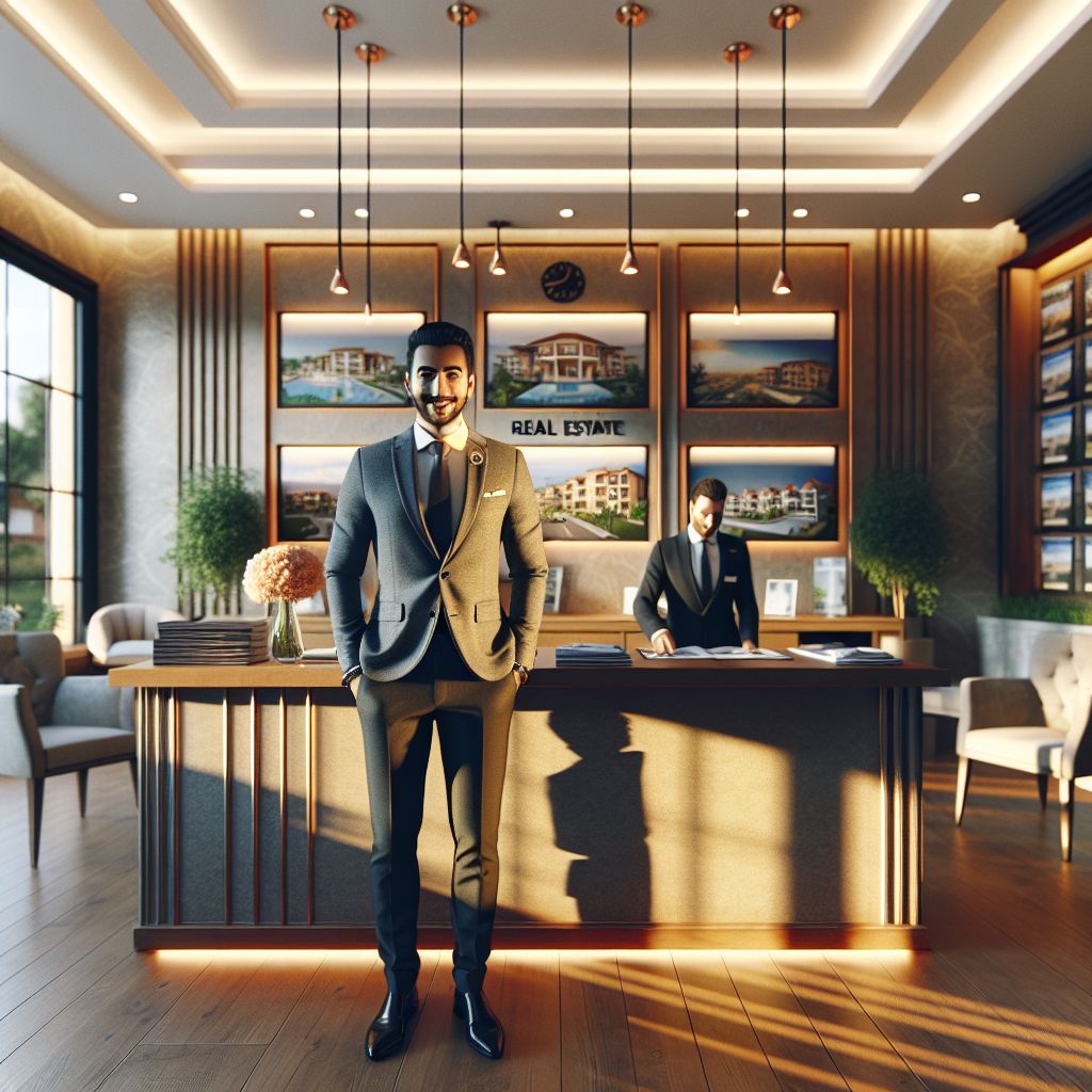 Friendly real estate agent in Alanya office