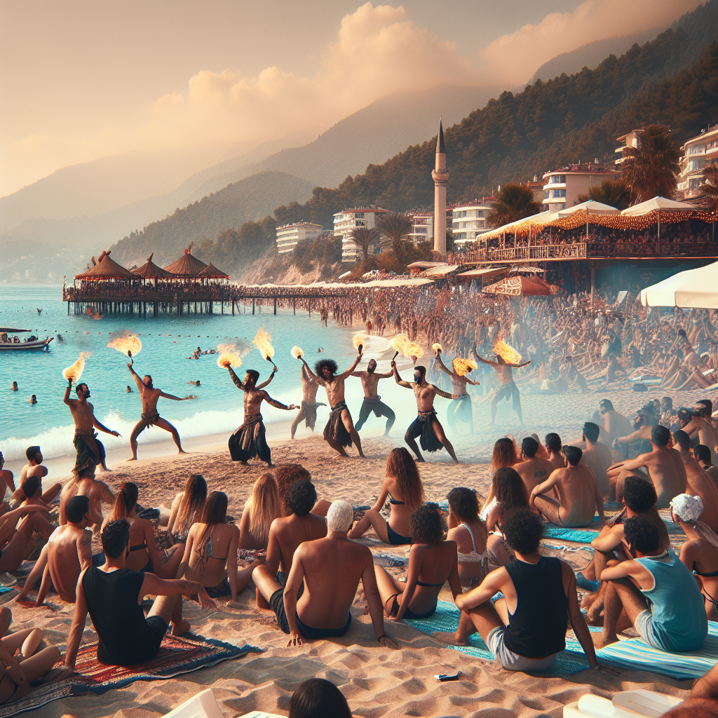 Haber-10 Alanya Anadolu Ateşi gösterisi plajda sahneleniyor.