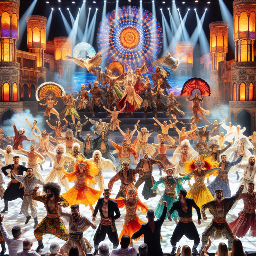 Haber-108 Alanya Anadolu Ateşi turu, gösteri sahnesinde dans eden artistler