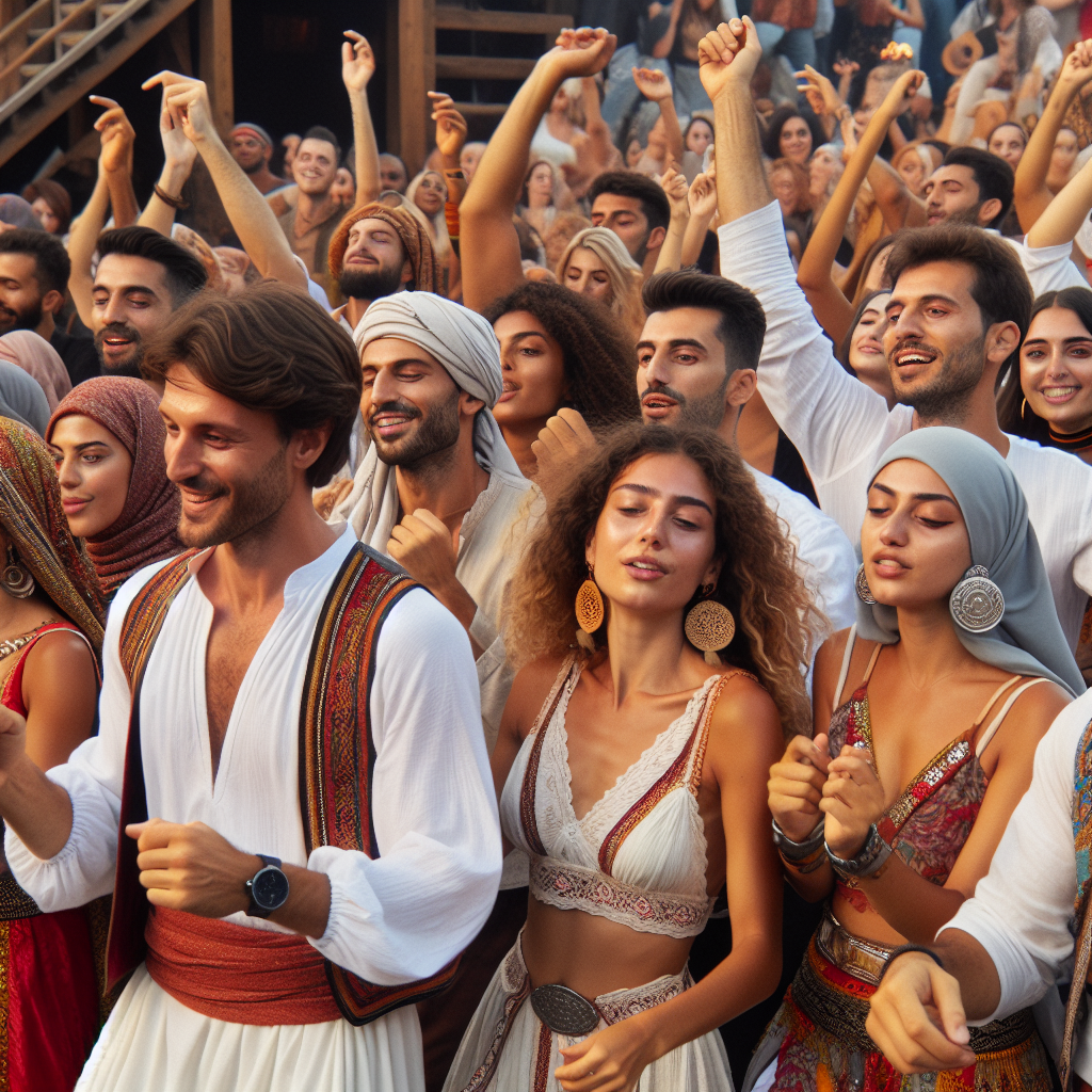 Alanya Anadolu Ateşi Turu sırasında dans eden insanlar