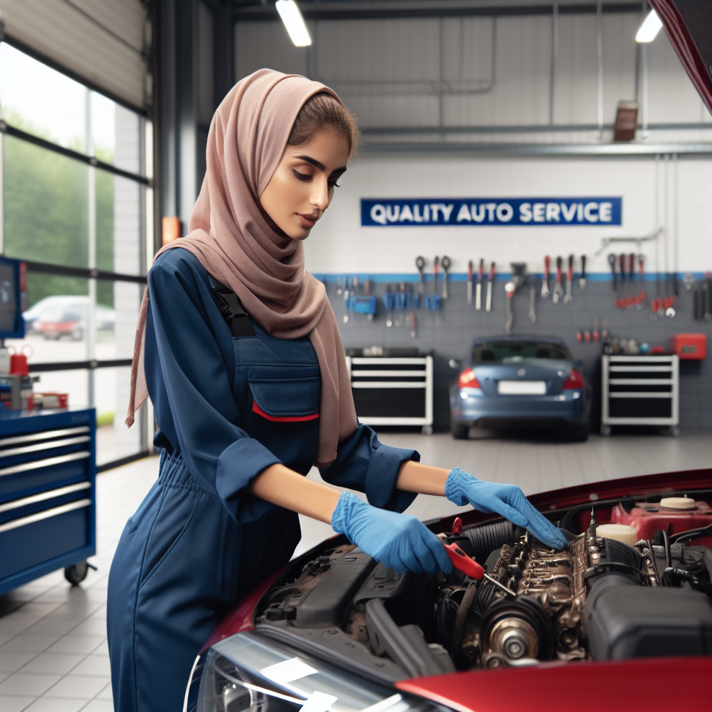Skilled technician conducting engine diagnostics at Korkmaz Oto Servis