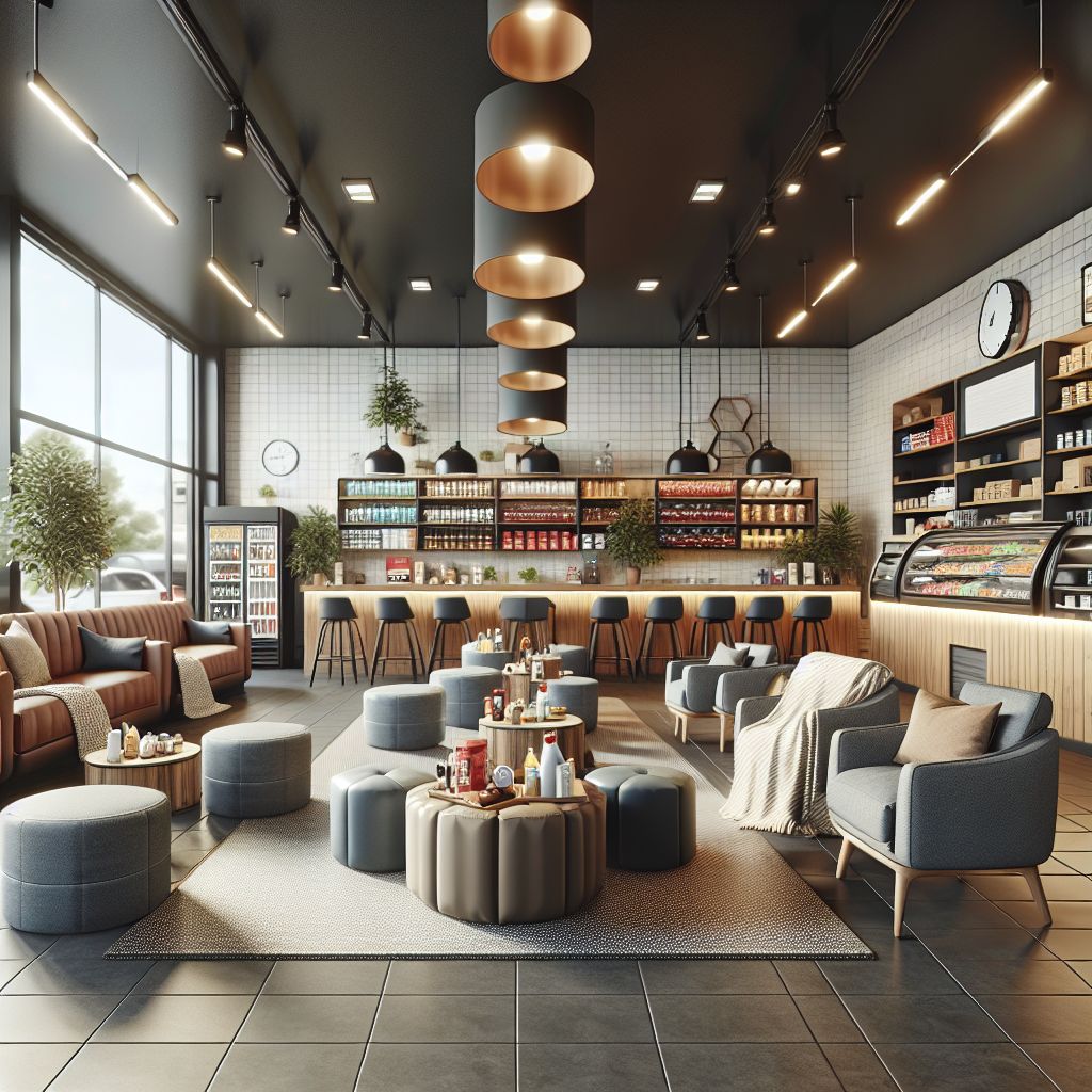 Korkmaz oto servis inviting waiting area with refreshments for customers in Alanya.