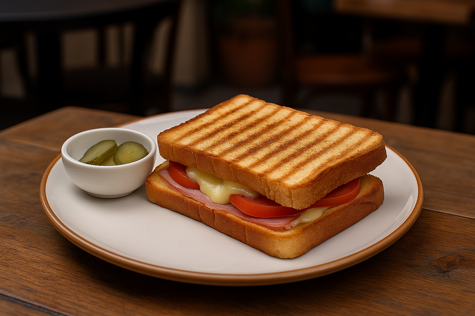 Gün boyu servis edilen sıcak tost menüsü, Alanya Cafe Life’ta sade bir masada görüntüleniyor.