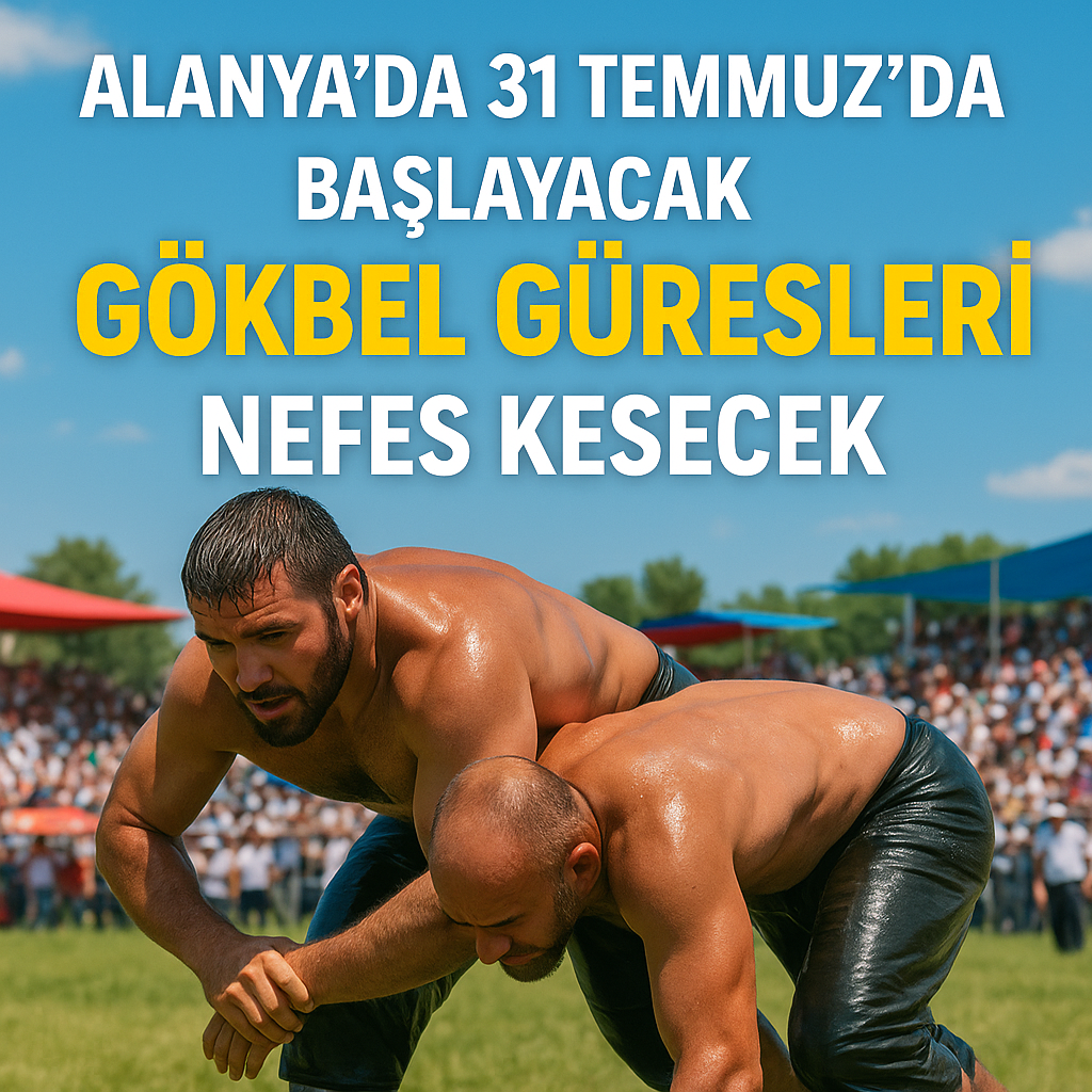 31 Temmuz’da Alanya Gökbel Yaylası’nda başlayacak yağlı güreşler için hazırlanan çayırlık alan ve geleneksel kıyafetli baş pehlivanlar