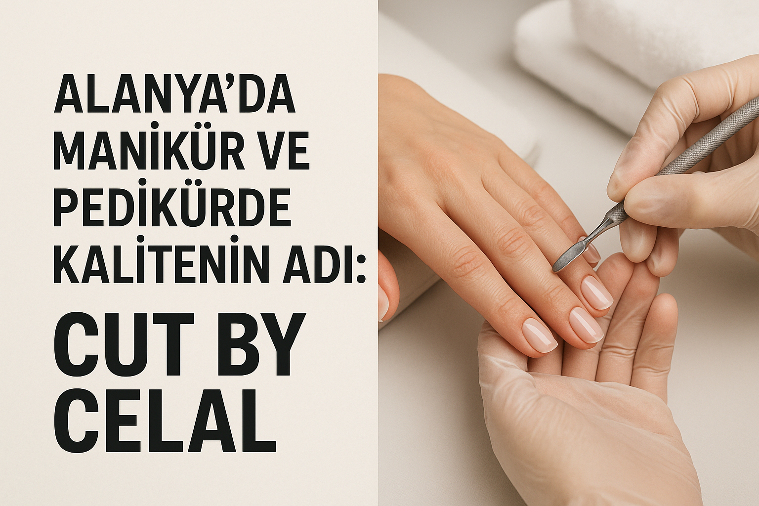 Cut By Celal salonunda uzman tarafından yapılan profesyonel manikür uygulaması