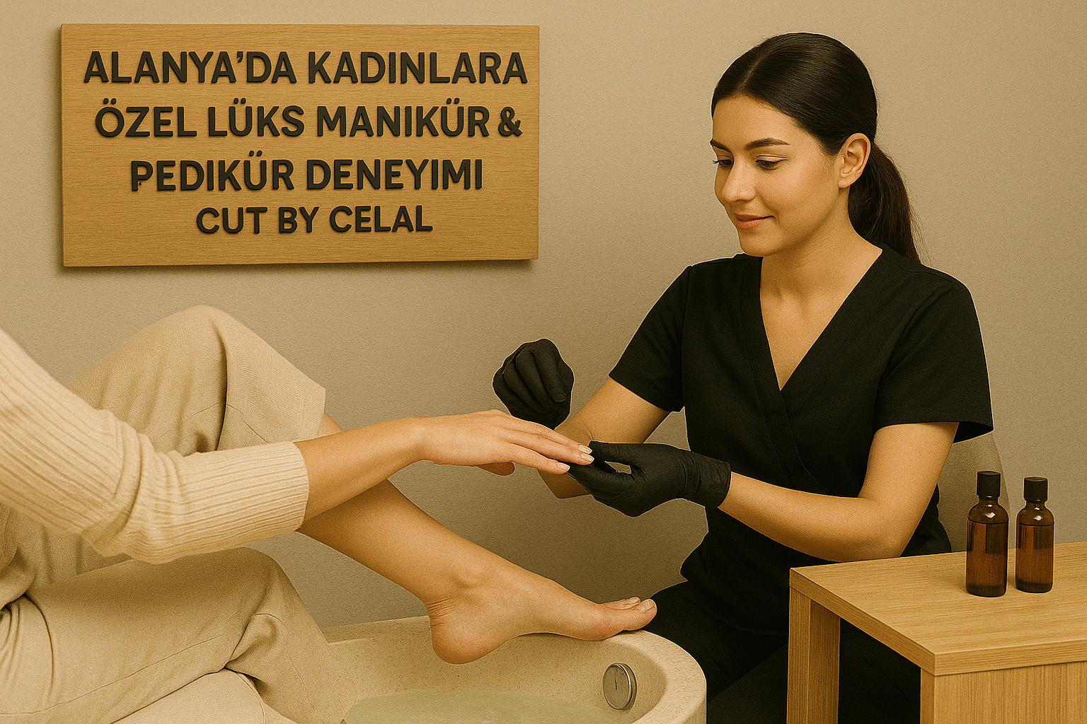 Cut By Celal salonunda kadınlara özel, konforlu ortamda gerçekleştirilen manikür uygulaması