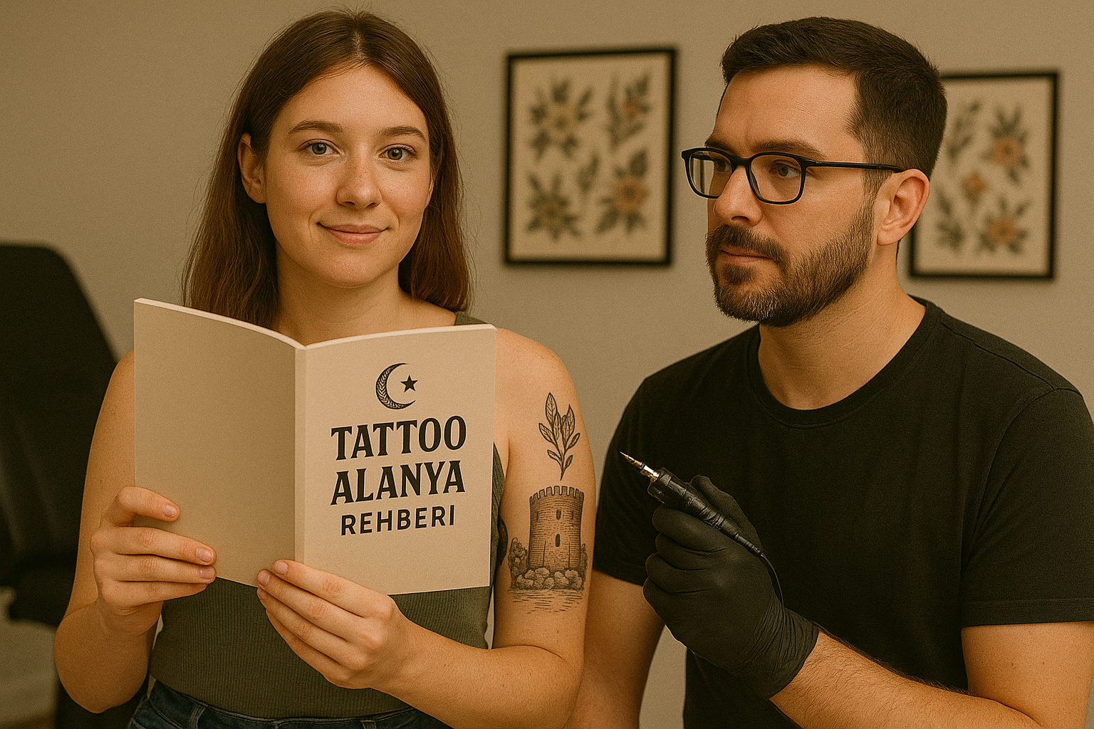 Tattoo Alanya rehberinde önerilen dövme stüdyolarından birinde tasarım süreci ve steril ekipmanlar