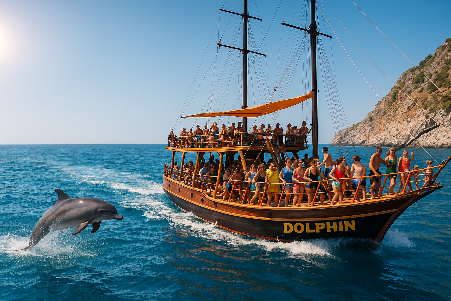 Deniz, müzik ve güneş dolu bir gün için Alanya Delfin Tekne Turu’na katılın! Hayalini kurduğunuz tatil Best of Alanya’da sizi bekliyor!