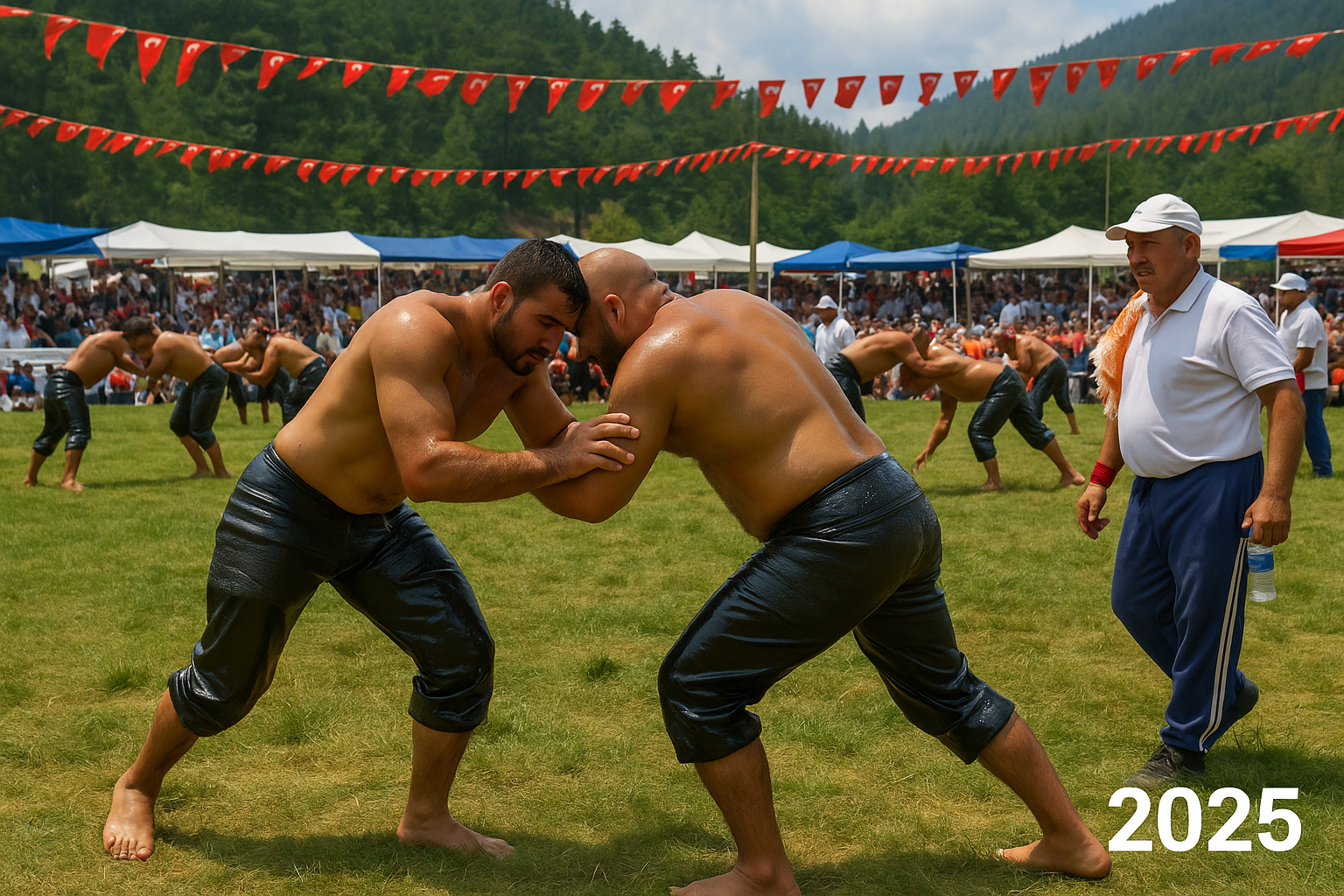 Alanya’da geleneksel yağlı güreş heyecanı dorukta: Başpehlivanlık finali nefes kesiyor!