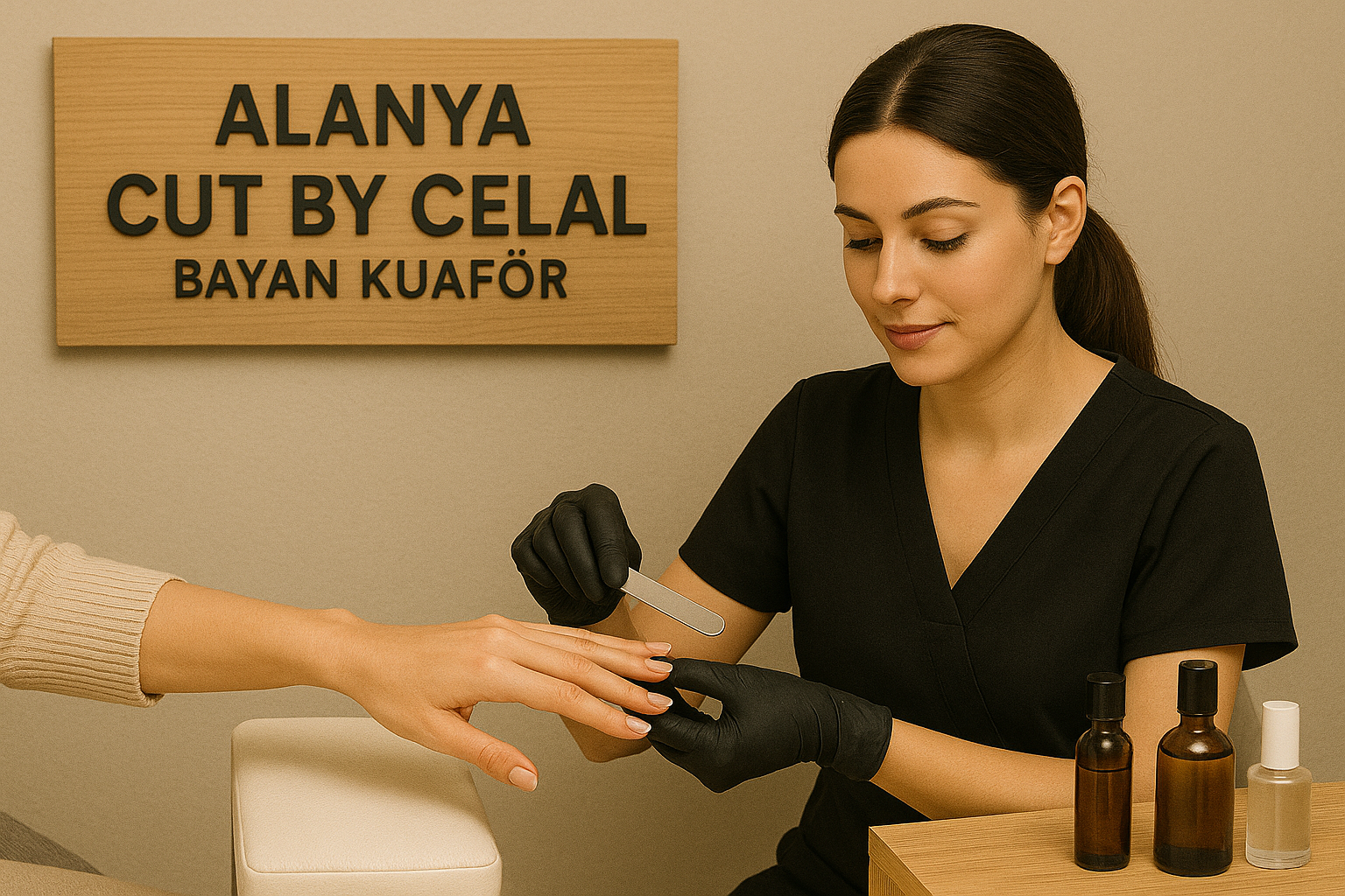 Cut By Celal bayan kuaförde yapılmış renkli ve özgün tırnak estetiği ve tasarımı