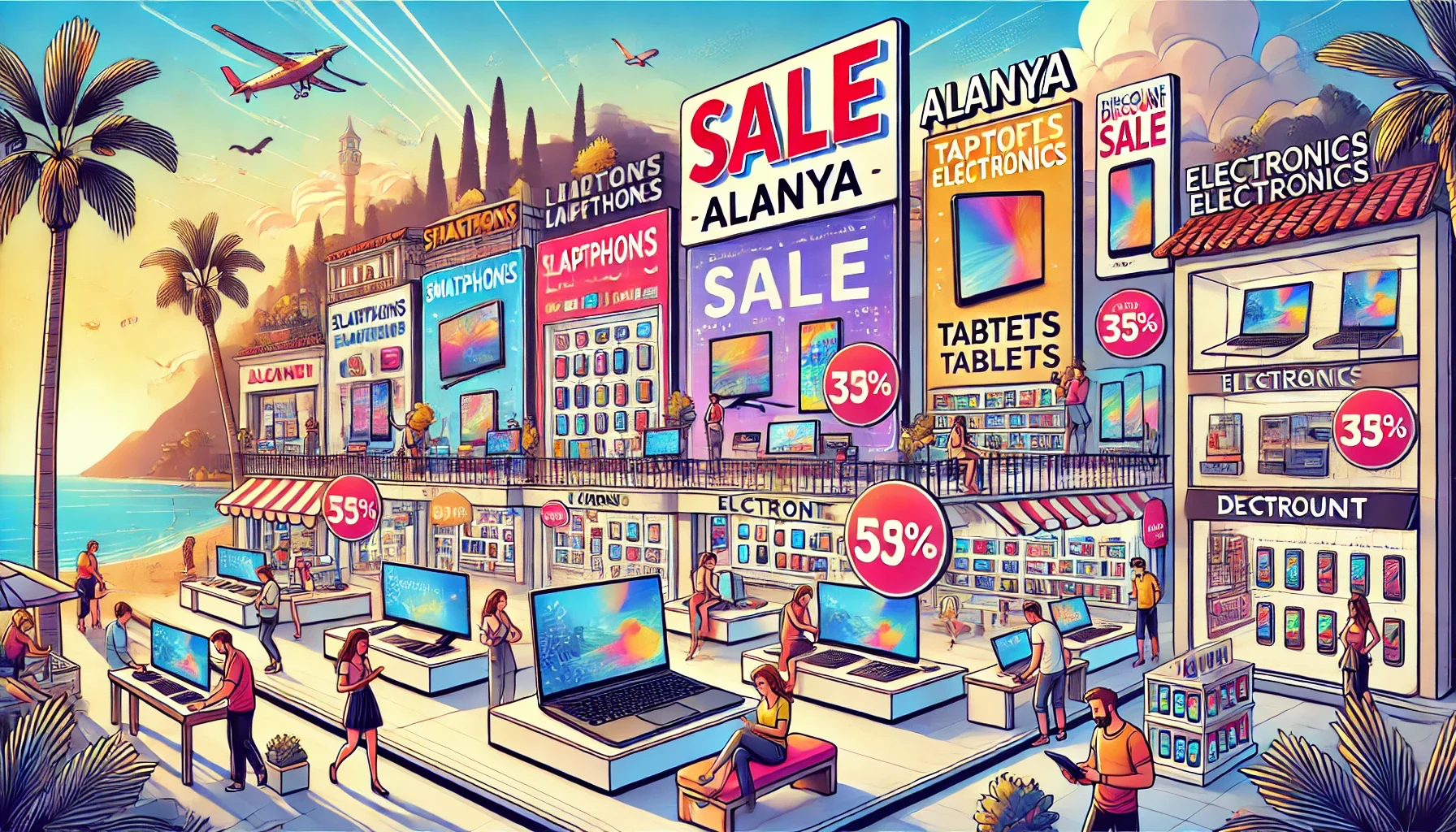 Alanya’daki elektronik ürünler mağazalarda akıllı telefonlar, dizüstü bilgisayarlar ve beyaz eşyalarda büyük indirim fırsatları."