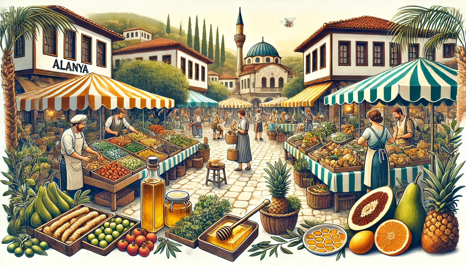 "Alanya’nın yerel üreticilerinden pazarlarında doğal ve el yapımı ürünlerle sağlıklı alışverişi deneyimi."