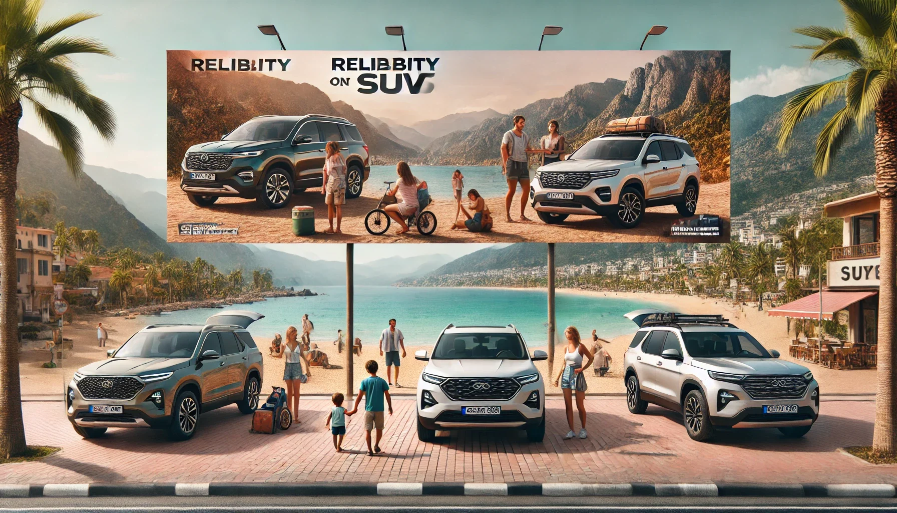 "Alanya’da en çok tercih edilen SUV modellerini gösteren bir araç galerisi.