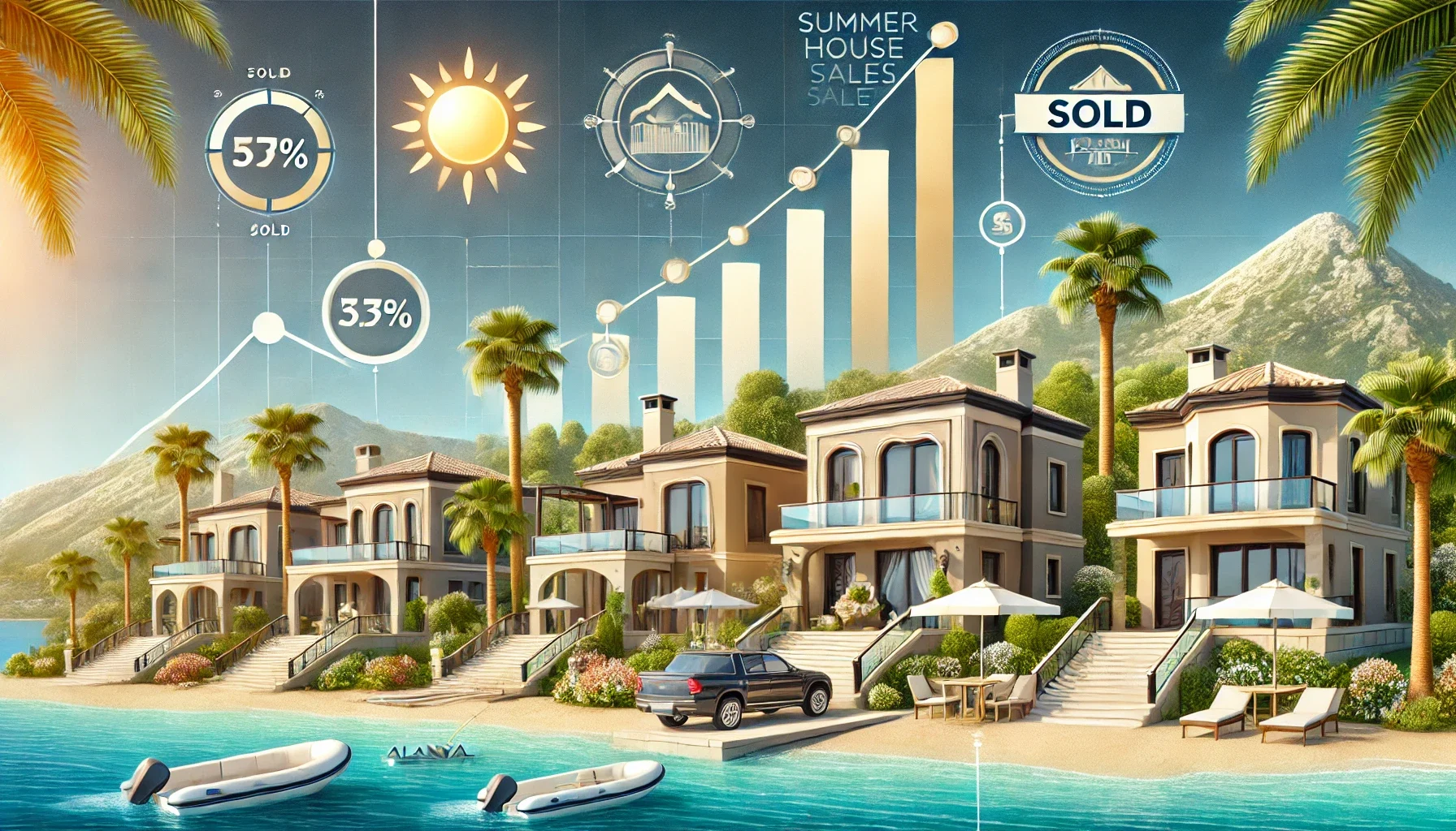 "Alanya’da yazlık konut satışlarındaki yoğun talebi gösteren grafik."