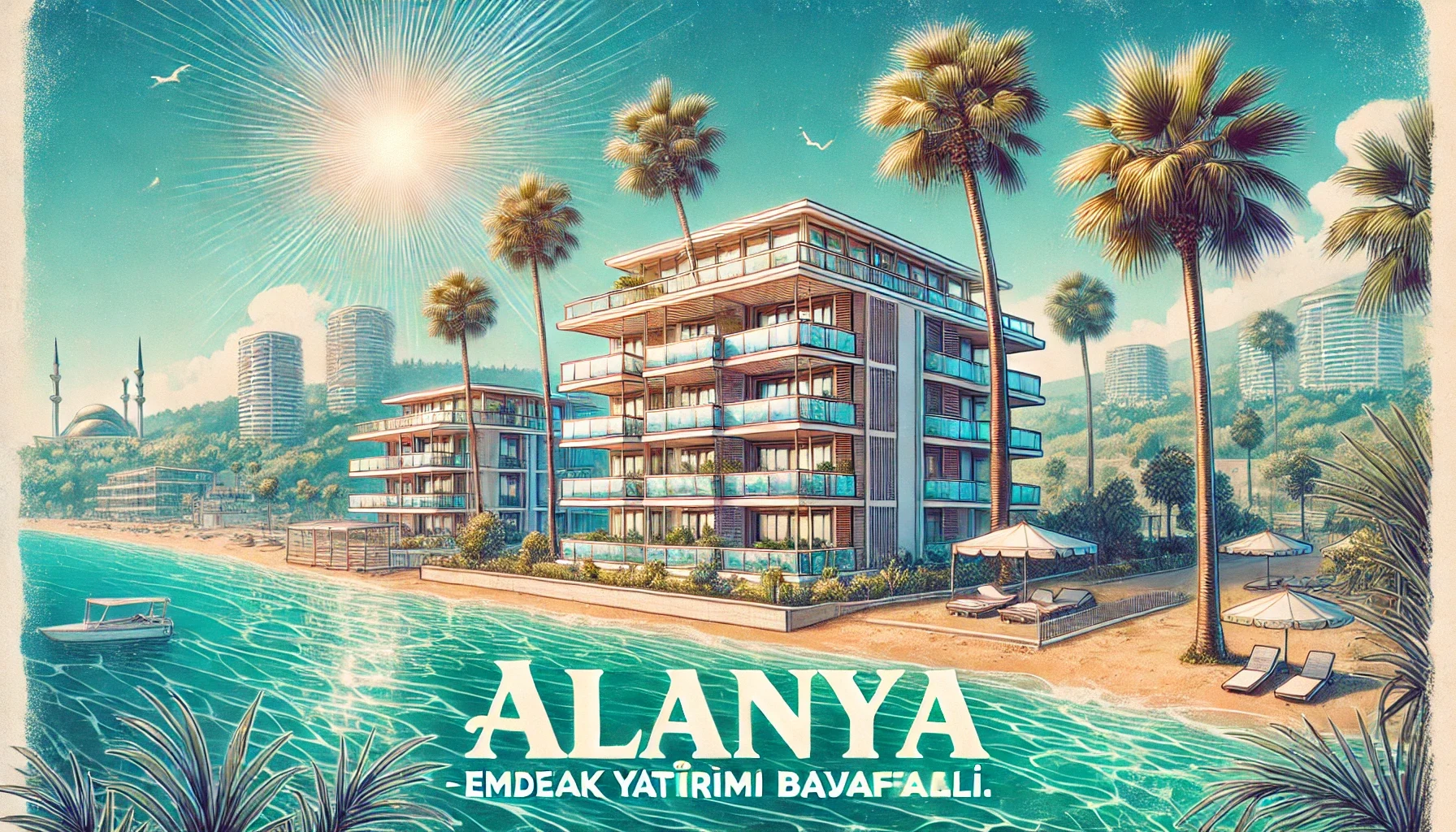 "Alanya’nın Akdeniz kıyısındaki emlak yatırımı avantajlarını gösteren modern villa ve şehir manzarası."