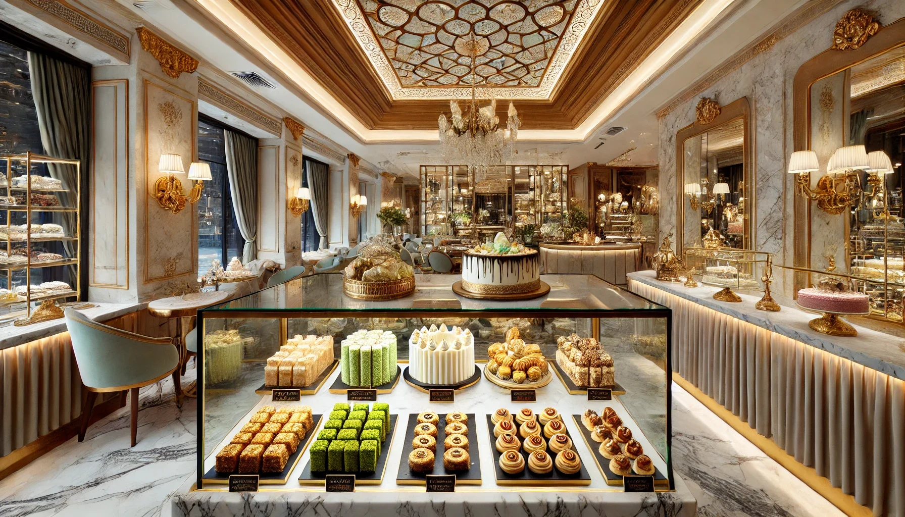 Alanya’da el yapımı tatlılarıyla ünlü bir pastanenin özel sunumu."