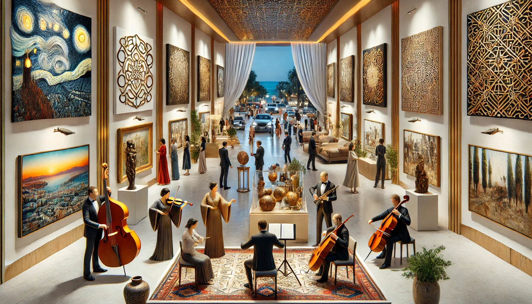 "Alanya’da yıl boyunca düzenlenen kültürel ve sanatsal etkinliklerden bir sahne görüntüsü."