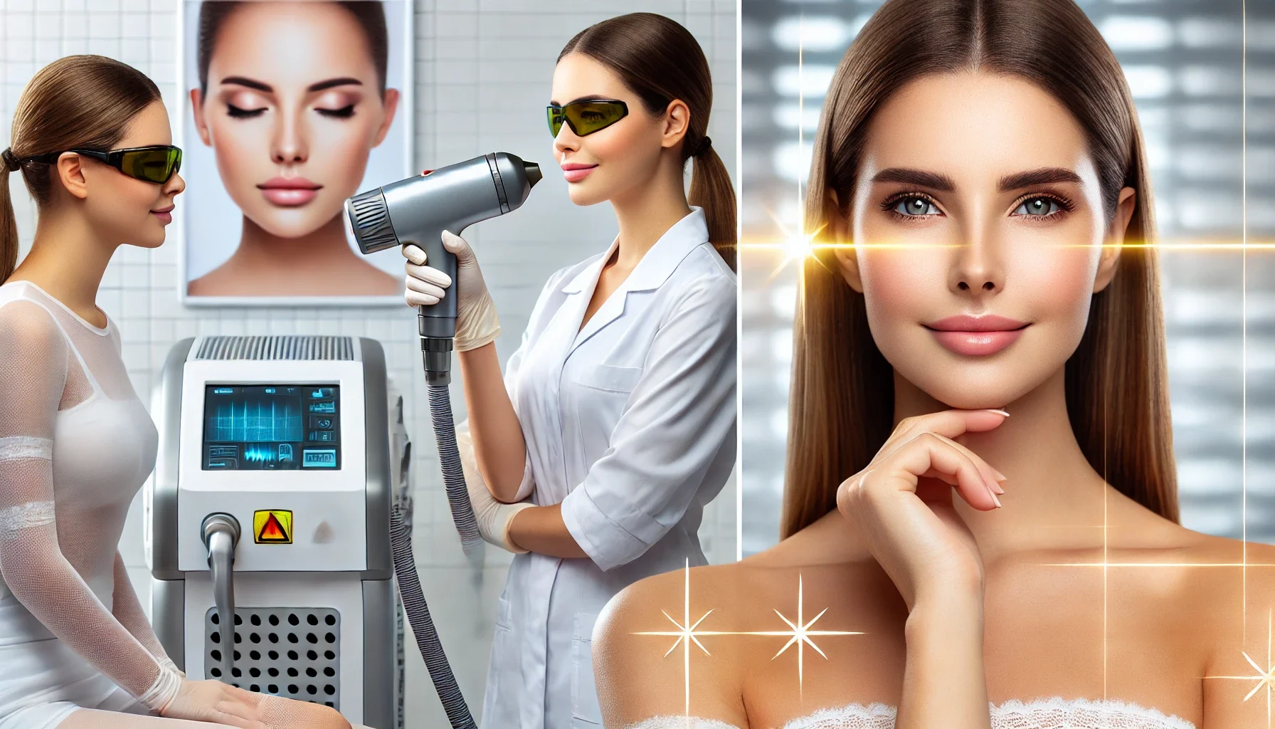 Profesyonel lazer cilt bakımı sonrası pürüzsüz ve parlak cilt görünümü