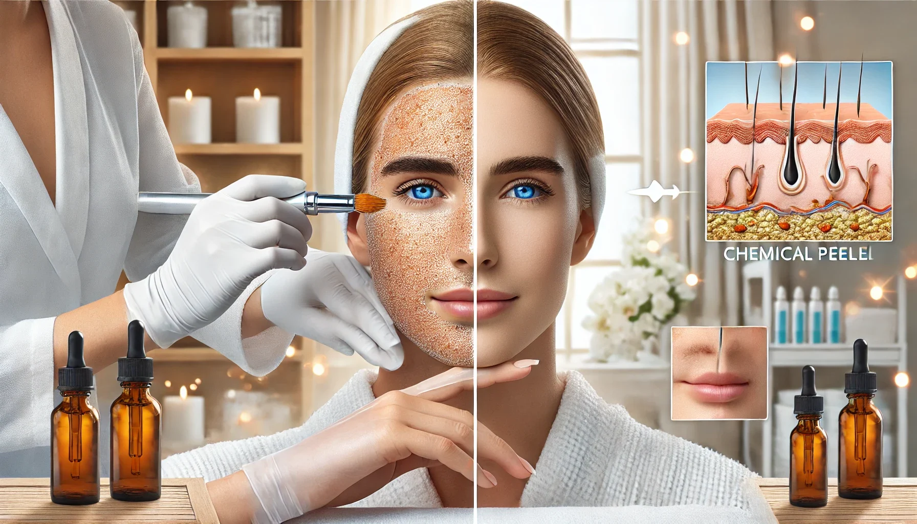 "Kimyasal peeling ile cilt gençleştirme, lekeleri giderme ve sağlıklı bir görünüm kazanma aşamaları."